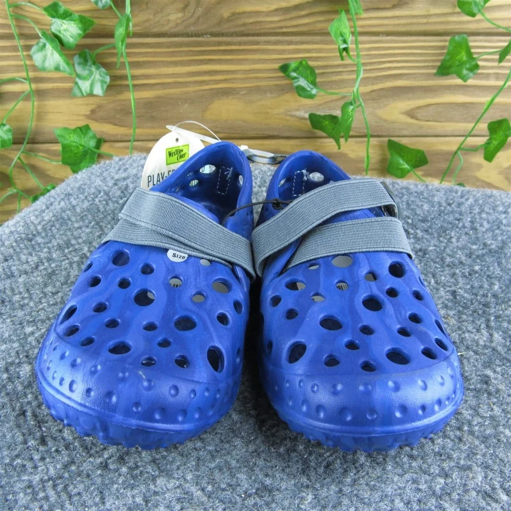 Western Chief Boys Fisherman Size T 11 Medium Shoes Blue‎ Synthetic Slip On